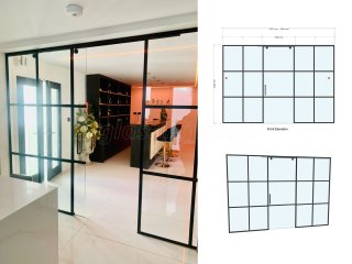 Domestic Project (Chigwell, Essex): Toughened Glass T-Bar Sliding Door Partition