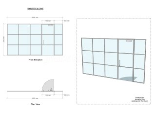 Residential Project (Loughborough, Leicestershire): T-Bar Industrial Style Grid Glazing using Silver Metalwork For Home Office