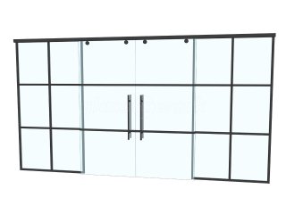 Domestic Project (Rickmansworth, Hertfordshire): Sliding Glass Double Doors With T-Bar Side Panels