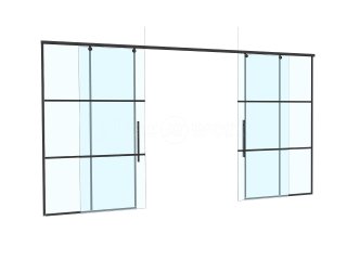 Domestic Project (Rickmansworth, Hertfordshire): Sliding Glass Double Doors With T-Bar Side Panels