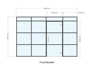 Residential Project (Northampton, Northamptonshire): New Black Warehouse-Style Room Divider to separate Dining Room from Living Room