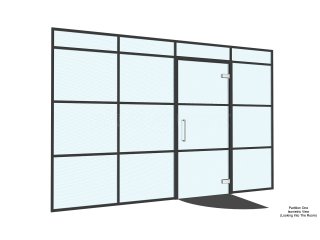 Residential Project (Northampton, Northamptonshire): New Black Warehouse-Style Room Divider to separate Dining Room from Living Room