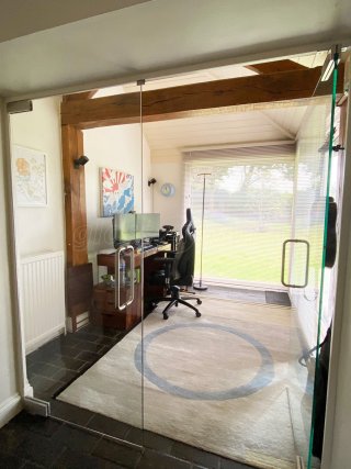 Domestic Project (Towcester, Northamptonshire): Frameless Glass Double Doors
