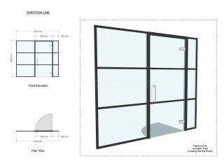 Domestic Project (Stirling, Scotland): Industrial-Style Black Framed Glass Room Divider and Door