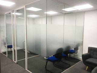 Interest Free 4 Cars (Hull, East Riding of Yorkshire): Acoustic Glass Offices With Framed Doors & White Perimeter Track