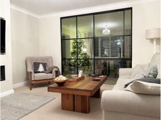 Domestic Project (Astley, Manchester): T-Bar Aluminium Black Framed Glass Wall and Door