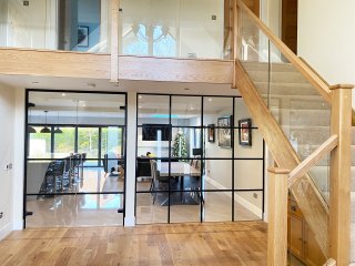 Domestic Project (Market Harborough, Leicestershire): Industrial T-Bar Glass Wall With Double Doors