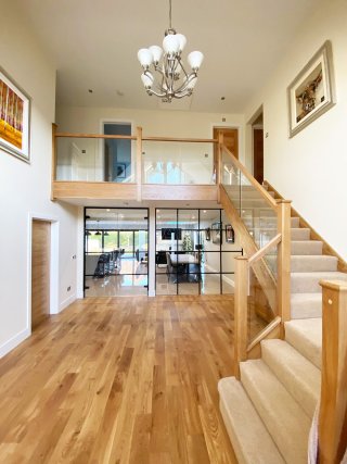 Domestic Project (Market Harborough, Leicestershire): Industrial T-Bar Glass Wall With Double Doors