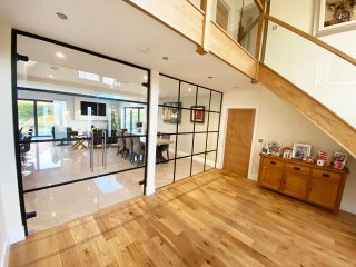 Domestic Project (Market Harborough, Leicestershire): Industrial T-Bar Glass Wall With Double Doors