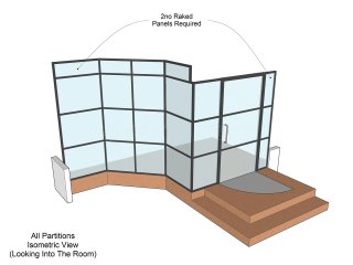 Together For Change (Nuneaton, Warwickshire): Stepped Industrial-Style Black Framed T-Bar Single Glazed Partition