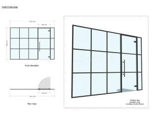 Domestic Project (Plaistow, London): T-Bar Black Framed Panel Glass Wall and Door