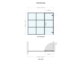 Domestic Project (Stroud, Gloucestershire): T-Bar Black Framed Room Divider With Door