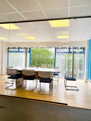 Vision Money (Truro, Cornwall): Commercial Toughened Safety Glass Office Walls and Door