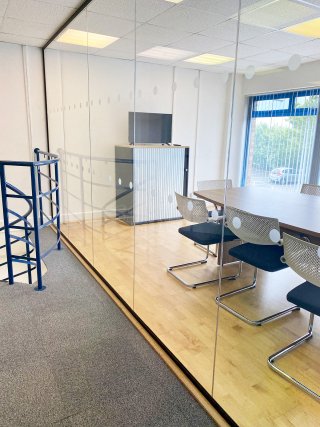 Vision Money (Truro, Cornwall): Commercial Toughened Safety Glass Office Walls and Door