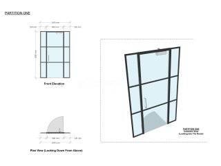 Residential Project (Hexham, Northumberland): Industrial Style Interior Glass Door With Black Bars For Home Office