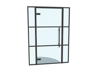 Domestic Project (Blackpool, Lancashire): T-Bar Aluminium Black Framed Glass Door and Side Panels