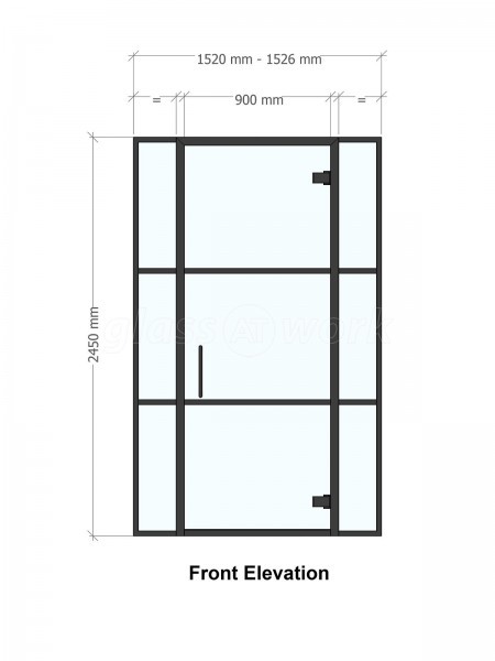 2LK Design (Farnham, Surrey): Industrial Style Glass Door and Side Panels