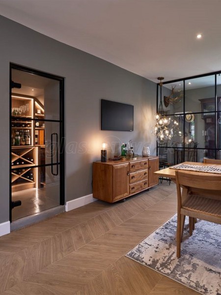 Angel Interiors (Chew Stoke, Bristol): Glass Wine Room Door and Sliding Door Partition