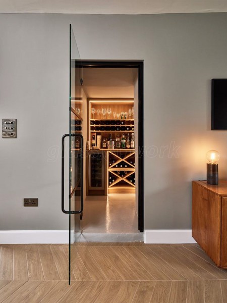 Angel Interiors (Chew Stoke, Bristol): Glass Wine Room Door and Sliding Door Partition