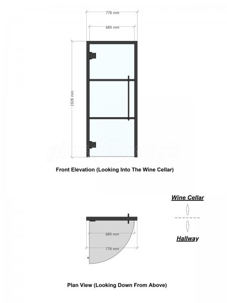 Angel Interiors (Chew Stoke, Bristol): Glass Wine Room Door and Sliding Door Partition
