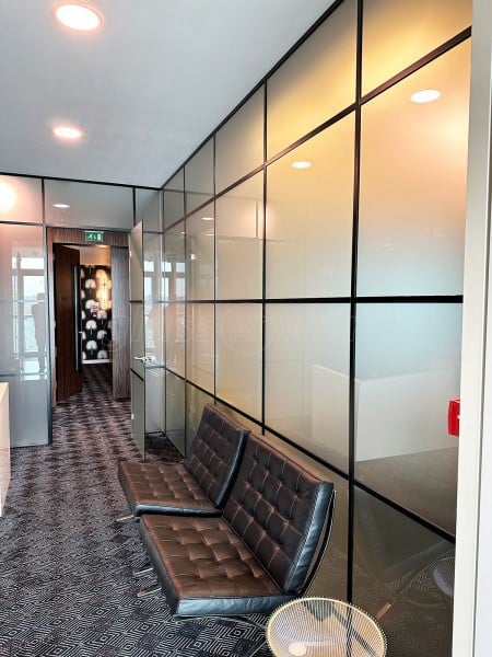 Beetham (Liverpool, Merseyside): Frosted Glass T-Bar Grid Glazed Partitioning