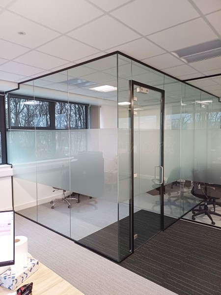 Bleckmann UK (Swindon, Wiltshire): Acoustic Glass Office Partitions With Window Film