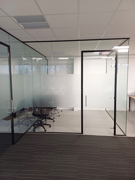 Bleckmann UK (Swindon, Wiltshire): Acoustic Glass Office Partitions With Window Film