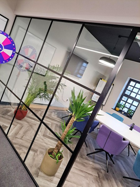 Career Makers Recruitment (Northern Quarter, Manchester): T-Bar Black Framed Glass Office Partition