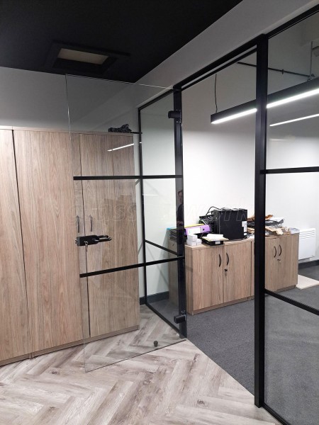 Career Makers Recruitment (Northern Quarter, Manchester): T-Bar Black Framed Glass Office Partition