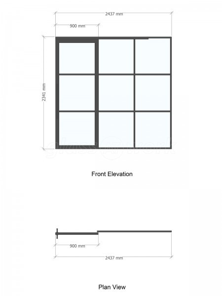 Chase New Homes Limited (Hertford, Hertfordshire): T-Bar Glazed Partitioning with Framed Sliding Door Leaves in multiple Properties