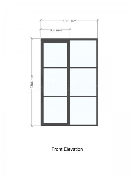 Chase New Homes Limited (Hertford, Hertfordshire): T-Bar Glazed Partitioning with Framed Sliding Door Leaves in multiple Properties