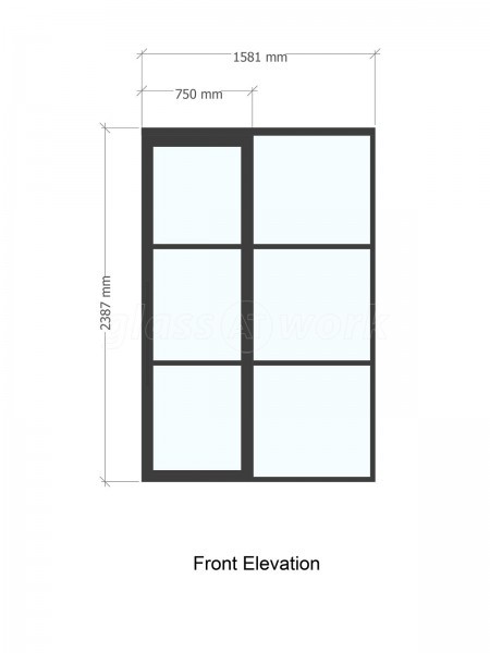 Chase New Homes Limited (Hertford, Hertfordshire): T-Bar Glazed Partitioning with Framed Sliding Door Leaves in multiple Properties