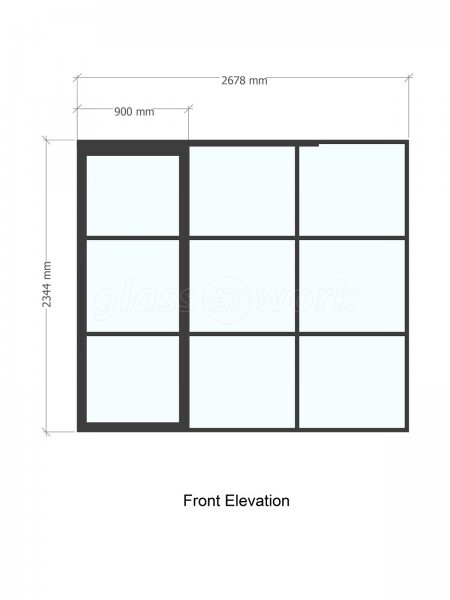 Chase New Homes Limited (Hertford, Hertfordshire): T-Bar Glazed Partitioning with Framed Sliding Door Leaves in multiple Properties