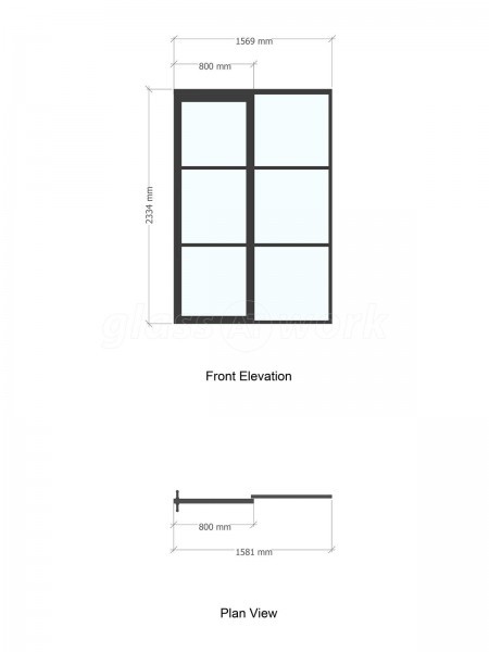 Chase New Homes Limited (Hertford, Hertfordshire): T-Bar Glazed Partitioning with Framed Sliding Door Leaves in multiple Properties