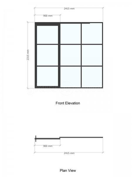 Chase New Homes Limited (Hertford, Hertfordshire): T-Bar Glazed Partitioning with Framed Sliding Door Leaves in multiple Properties