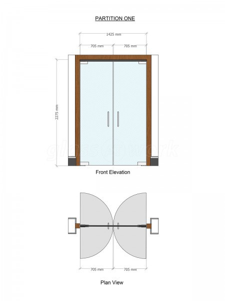 Creation Destination UK (Kilmarnock, East Ayrshire): Double-Acting Frameless Double Doors