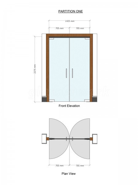 Creation Destination UK (Kilmarnock, East Ayrshire): Double-Acting Frameless Double Doors