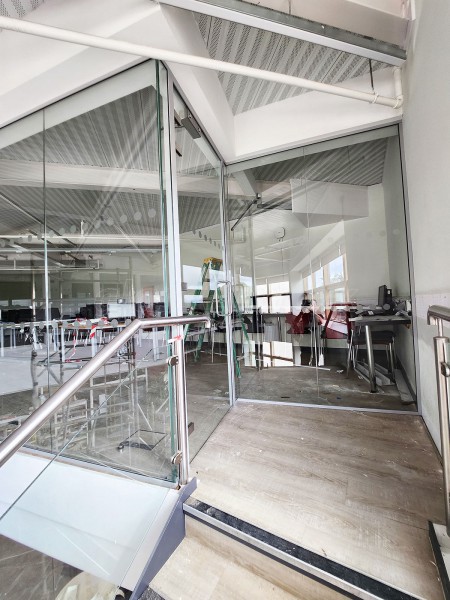 DGA Construct (Cowbridge, Vale of Glamorgan): Laminated Glass Office Partitions