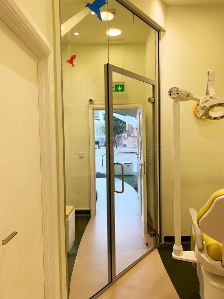 Dental Kids (Chiswick, London): Dentist Surgery Glass Entrance Screen And Door With Soundproofing