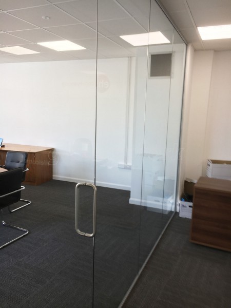 Edward Hands and Lewis Ltd (Leicester, Leicestershire): Inline Glass Wall With Frameless Door