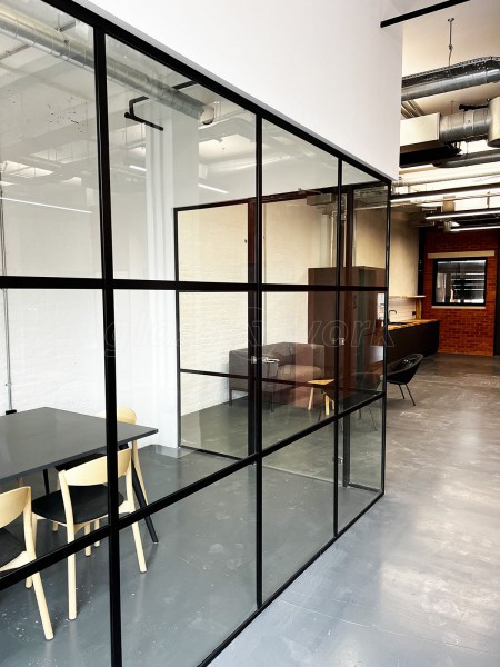 Fenchurch Contracts (Southwark, London): T-Bar Black Frame Metal and Glass Office Fitout