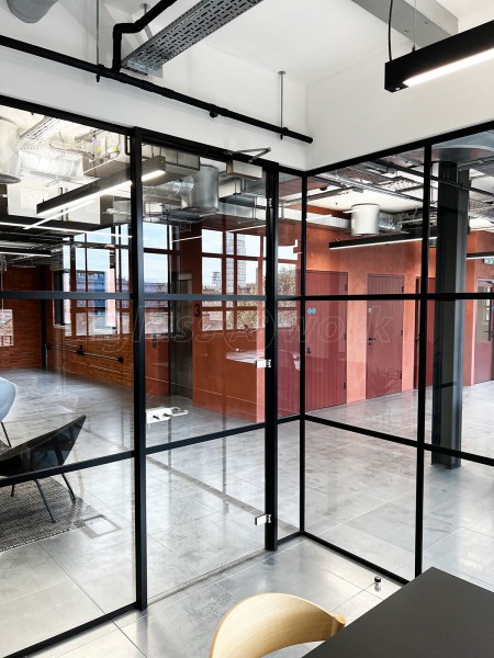 Fenchurch Contracts (Southwark, London): T-Bar Black Frame Metal and Glass Office Fitout
