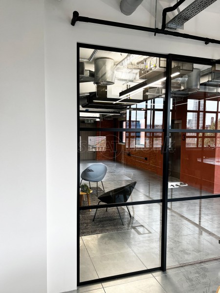 Fenchurch Contracts (Southwark, London): T-Bar Black Frame Metal and Glass Office Fitout