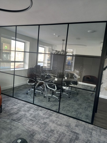 First Fence (Swadlincote, Derbyshire): T-Bar Metal and Glass Grid Glazing