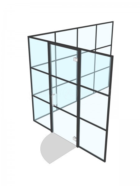 First Fence (Swadlincote, Derbyshire): T-Bar Metal and Glass Grid Glazing