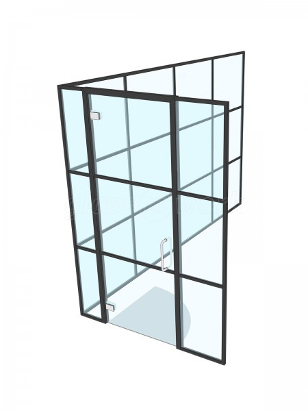 First Fence (Swadlincote, Derbyshire): T-Bar Metal and Glass Grid Glazing