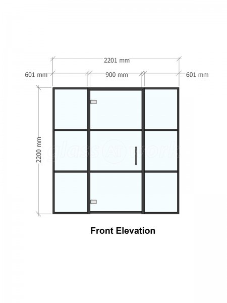 Fortis Vision (Tottenham, London): Laminated Acoustic T-Bar Banded Glass Partition