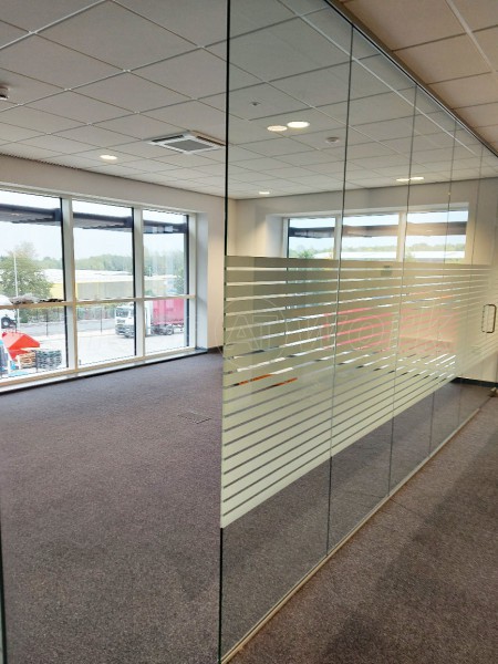 G J McCabe (Daventry, Northamptonshire): Frameless Glass Interior Office Wall With Two Doors