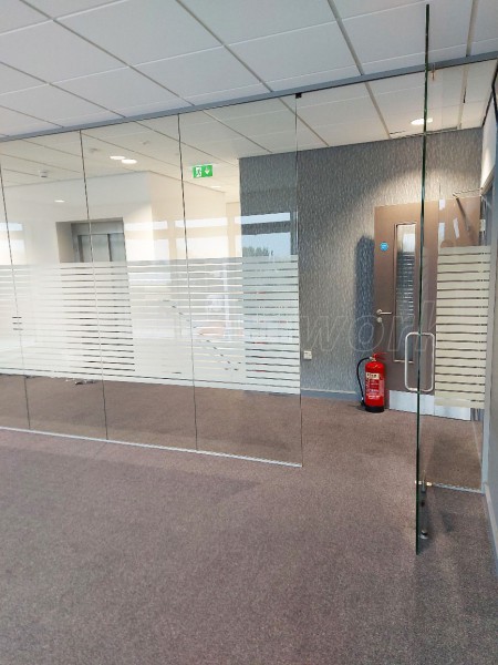 G J McCabe (Daventry, Northamptonshire): Frameless Glass Interior Office Wall With Two Doors