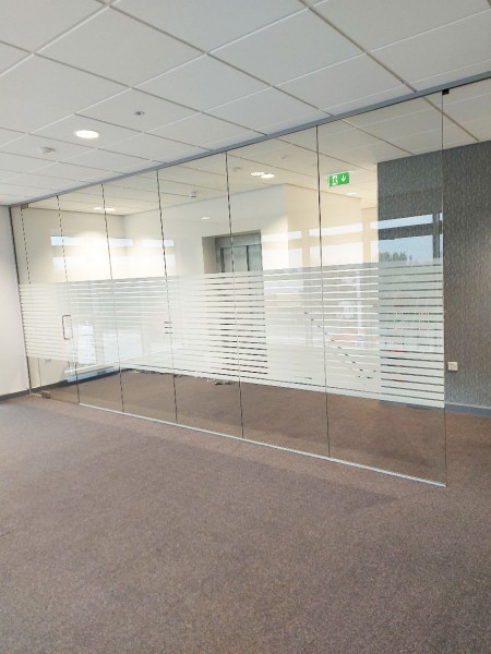 G J McCabe (Daventry, Northamptonshire): Frameless Glass Interior Office Wall With Two Doors